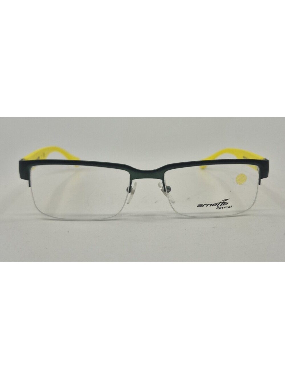 Arnette MOD 6101 665 Yellow/Green Half Rim Eyeglasses Frames 53-18-140 VGC